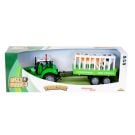 Tractor si remorca cu animale, Maxx Wheels, Farmer Toys
