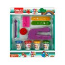 Set de joaca cu 11 piese de design cu plastilina, Crafy, 200 g