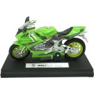 Motocicleta cu lumini si sunete Unika Toy, Verde, 13 cm