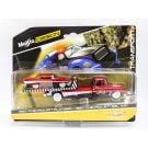 Masinuta Maisto, Chevrolet  Flatbed Trailer si Chevrolet Bel Air Red, 1:64