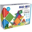 Set magnetic de constructie, Magblox, Magbrix, 66 piese translucide