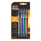 Set 4 pixuri, Bic, Roller Gelocity quick dry, albastru, negru, rosu, verde, Bl4