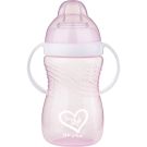 Cana antiscurgere cu cioc de silicon si manere Akuku, Roz, 280 ml