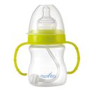 Biberon cu maner, tetina anticolici si sistem ventilatie Nuvita, Galben, 3+ luni, 180ml
