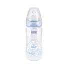 Biberon polipropilena NUK First Choice, 0 luni+, tetina silicon, 300ml, bleu