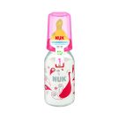 Biberon sticla NUK, 0 luni +, tetina latex, 125ml, Pink