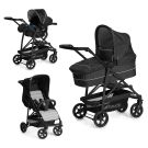Carucior copii 3 in 1 Hauck Rapid 4 Plus Trio Set - Caviar Silver