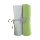 Cearceaf BABYCALIN 2 piese, 120 x 60cm, Alb si Olive