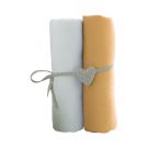 Cearceaf BABYCALIN 2 piese, 120 x 60cm, Alb si Portocaliu