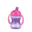 Nuby  Cana sa invatam sa bem cu manere 240 ml, Mov