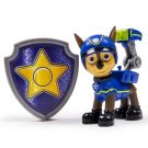 Figurina si insigna Paw Patrol, Chase Spion, 6.3 cm