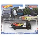 Transportator cu masinuta Hot Wheels, 23 Ford Mustang Rtr Spec 5 si Aero Lift, HKF39