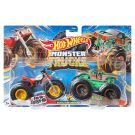 Set 2 masini Monster Truck, Hot Wheels, Tri to Crush Me si Baja Buster, 1:64, HLT66