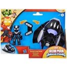 Set figurina cu vehicul, Marvel, Iron Man And His Awesome Friends, Black Panther Plane, G1774