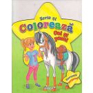 Girasol - Scrie si coloreaza cai si ponei - verde