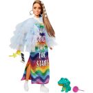 Papusa Barbie Extra Style, Yellow Coat