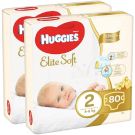 Pachet scutece Huggies Elite Soft, Nr 2, 4-6 kg, 160 buc
