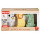 Forme din lemn, Fisher Price, Animalute, 10 piese, HXV04