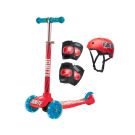 Trotineta cu 3 roti si echipament de protectie Ignite, Rosu