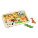 Puzzle din lemn Janod - 7 Animale de la Zoo