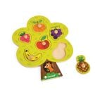 Puzzle din lemn Janod - Copac cu fructe, 6 piese