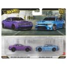 Set 2 masini metalice, Hot Wheels, Car Culture, 2018 Dodge Challenger SRT Demon & 2015 Dodge Charger SRT, JHW47
