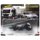 Transportator cu masinuta Hot Wheels, Car Culture Team Transport, 2024 Ford Mustang RTR Spec 5-FD si Aero Lift, JHX92 