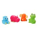 Jucarie de baie Babyono - Set hipopotam, rinocer, elefant si broscuta