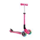 Trotineta pliabila cu 3 roti luminoase, Globber, Junior, Roz