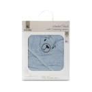 Prosop de baie cu gluga si broderie, Lorelli, 90 x 90 cm, bumbac, Soft Blue