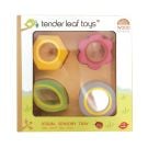 Tabla senzoriala din lemn premium, Tender Leaf Toys, Efecte vizuale, 5 piese
