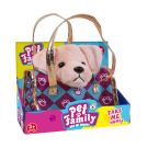 Jucarie de plus in geanta, Luna Toys, Take Me Home, Catelus, Cream, 20 cm