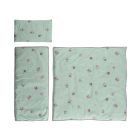 Set lenjerie pentru carucior, de iarna, Lorelli, Bumbac Ranforce, 4 piese, Friends Green