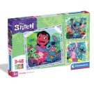 Puzzle Clementoni, Disney Stitch, 3 x 48 piese