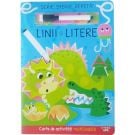Carte de activitati reutilizabila, Linii si Litere, Scrie, Sterge, Repeta