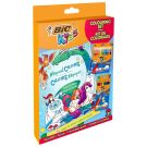 Set de colorat 2 in 1, Bic, carte, 12 creioane si markere colorate 