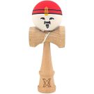 Jucarie de indemanare din lemn, Kendama X, Super Sticky, 18 cm, Rosu, Alb, Galben