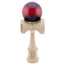 Jucarie de indemanare din lemn, Kendama X, Flippy Big Cups V2, Super Sticky, 18 cm, Mov, Rosu, Negru