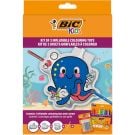 Set 3 jucarii gonflabile cu 12 markere colorate si 6 tuburi cu lipici, Bic