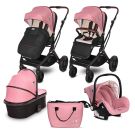 Carucior 3 in 1 Lorelli Glory, cadru din aluminiu, pana la 22 Kg, Pink