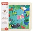 Mini puzzle din lemn, Fisher Price, Insecte, HXV19