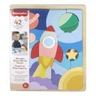 Puzzle din lemn, Fisher Price, Spatiu, 42 piese, HXY42