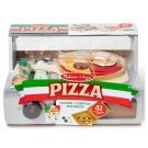 Set de joaca din lemn, Melissa & Doug, Standul de Pizza cu cuptor, 41 piese, 6074890