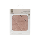 Prosop de baie cu gluga si broderie, Lorelli, 90 x 90 cm, bumbac, Smoke Rose
