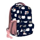 Ghiozdan cu 1 compartiment, St Majewski, St Right, Cuttie Kitties, Navy Blue