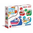 Primele mele puzzleuri cu vehicule, Clementoni, 2, 3, 4 si 5 piese