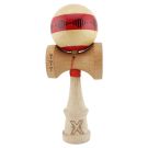 Jucarie de indemanare din lemn, Kendama X, Frequency Flippy, Super Sticky, 18 cm, Rosu, Maro