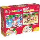 Puzzle de podea 2 in 1 Cocomelon Lisciani, Fi bun cu toti, Maxi, 2 x 24 piese