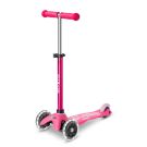 Trotineta cu 3 roti si lumini LED, Micro, Mini Deluxe, Roz