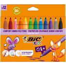 Set 12 markere de colorat, Bic, Kids Confort Jumbo, 4,5mm